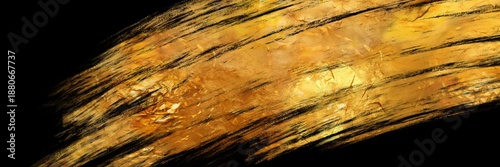 金色で波をブラシストロークを描いたお正月背景風横長黒背景