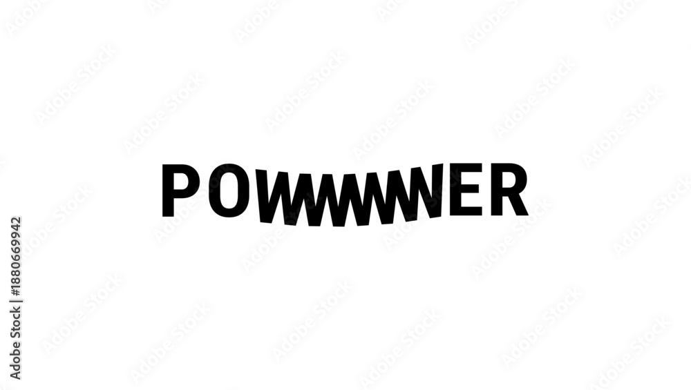 Fototapeta premium power inscription, black isolated silhouette