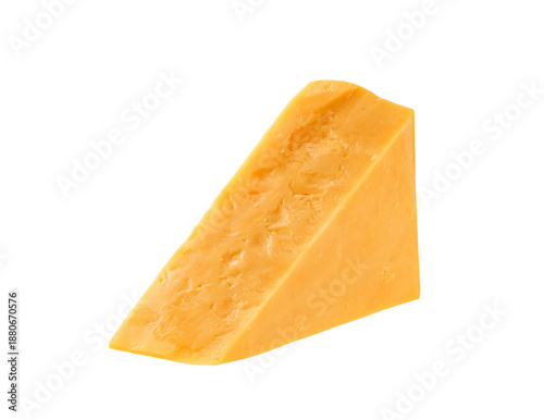Tableau sur toile piece of cheddar cheese isolated on a white background.