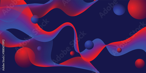 abstract color background with wavy pattern and curve line give a feeling of surreal and futuristic for website banner,  wallpaper decoration and other graphic design element wavy red blue. round