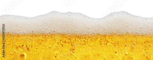 close-up of beer foam texture background