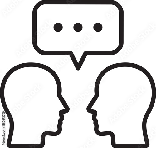 Face to face dialogue conversation icon