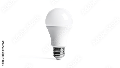 Energy-Efficient LED Light Bulb on White Background for Sustainability.