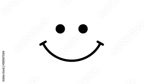 Minimal smile icon flat vector illustration