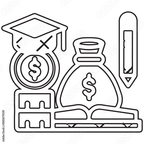 education and finance icons