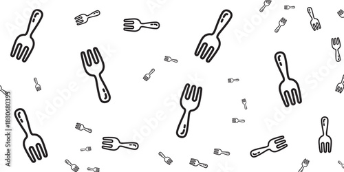 Seamless pattern of forks, perfect for culinary designs and kitchen themes
