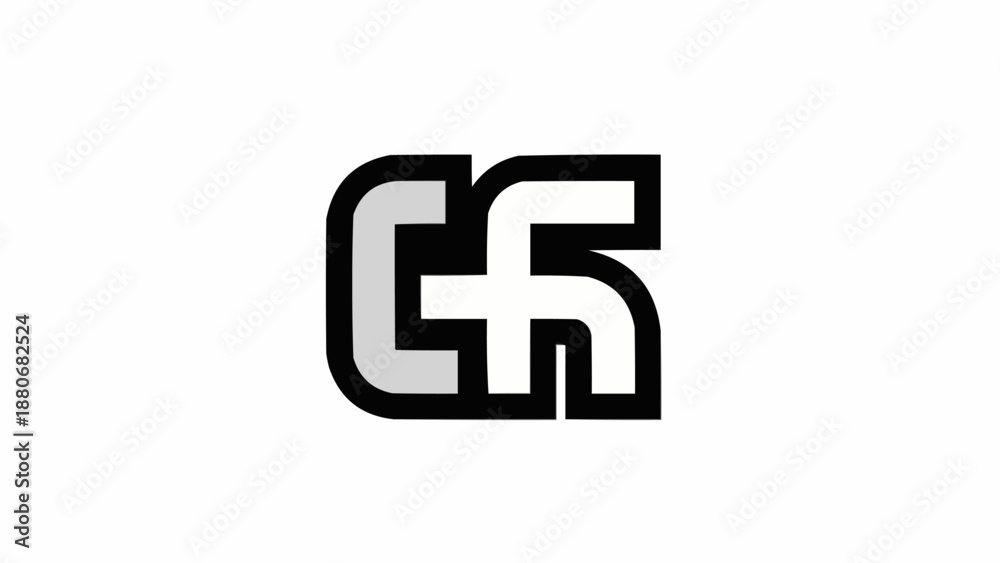 Fototapeta premium Modern abstract logo design with letters C and R.