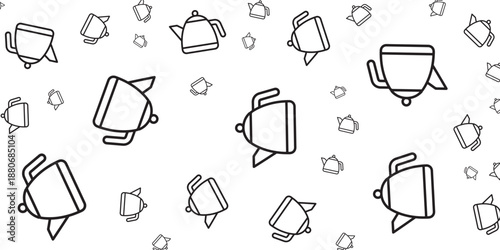 Retro-style teapot seamless pattern vector illustration on white background