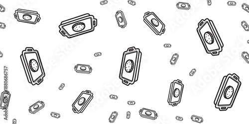 Abstract vector background of floating pills in a scattered pattern