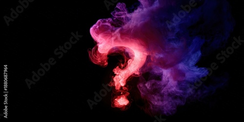 Wallpaper Mural Enigmatic red and purple smoke in question mark shape against black background Torontodigital.ca