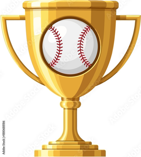 Golden Baseball Trophy Celebrating Victory and Championship Achievement in Sports trophy