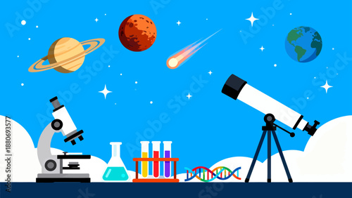 Science and space theme illustration