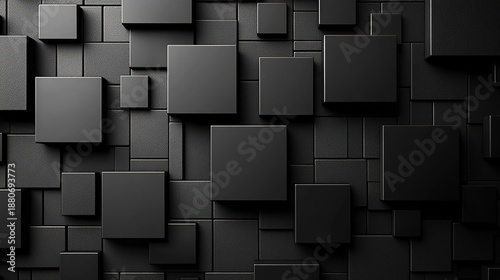 Abstract black geometric background with shadows, vector illustration for corporate and tech designs