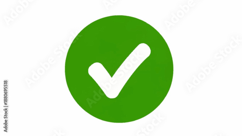 Green circle with white checkmark symbolizing approval and confirmation.
