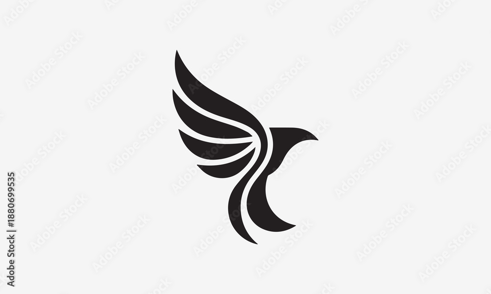 Fototapeta premium Flying Bird Silhouette Minimal Icon