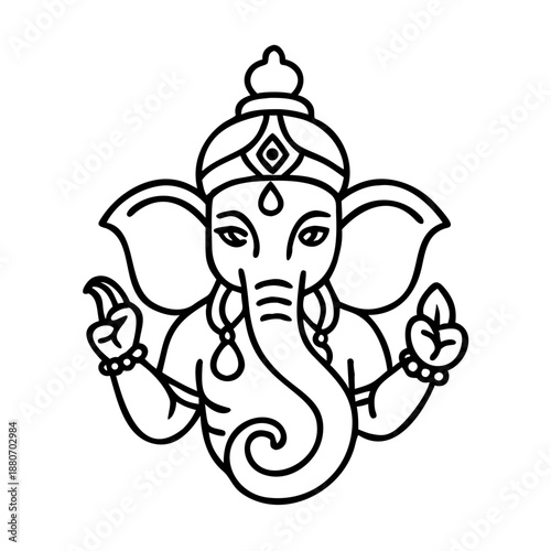 Indian Gods Set, Agni, Ganesha, Indra Idols Cartoon Vector Illustration
