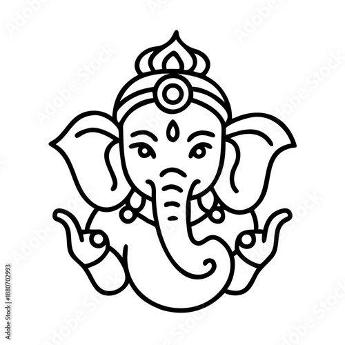 Indian Gods Set, Agni, Ganesha, Indra Idols Cartoon Vector Illustration
