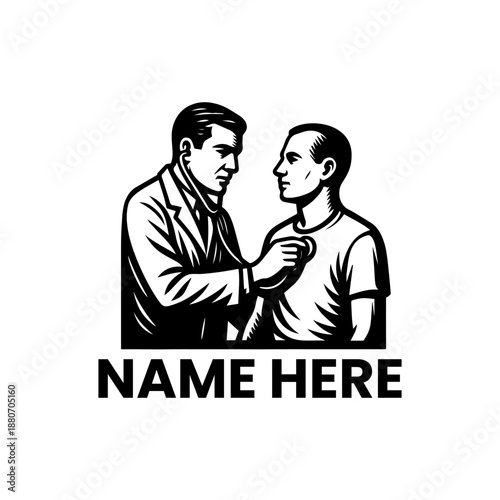 Professional doctor performing a medical examination on a male patient with a stethoscope, symbolizing healthcare, wellness, and expert diagnostic services for clinics and hospitals