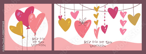 Valentine's Day - in spanish. Hand drawn doodle lettering quote about Love. Lettering for t-shirt design, mug print, bag print, clothes fashion. 100% hand drawn vector image.