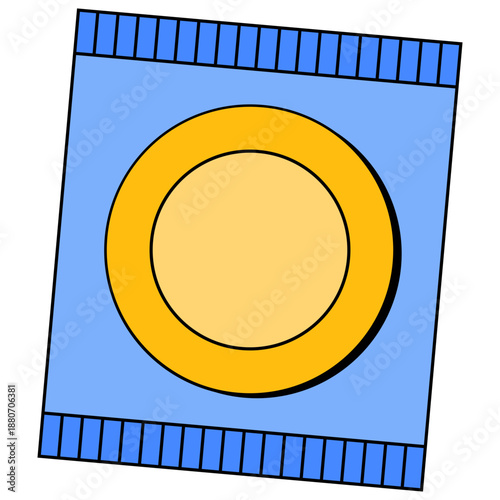 Condom illustration for sex ed. Contraception day and reproduction health. Vector isolated.