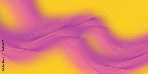 This abstract image features swirling liquid shapes in vibrant purple and blue tones. The fluid pattern creates a dynamics, with a purple to yellow gradient.