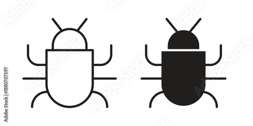 Bug icons vector design template simple and clean