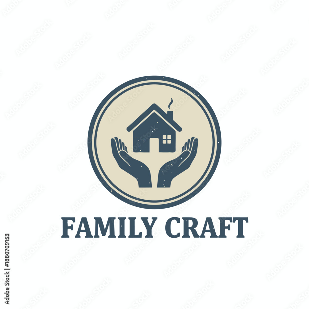 Fototapeta premium Vintage Family Craft House Hands Logo