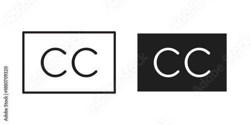 Closed caption icons vector design template simple and clean