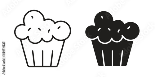 Cupcake icons vector design template simple and clean