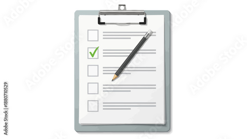 Clipboard with checklist and pencil
