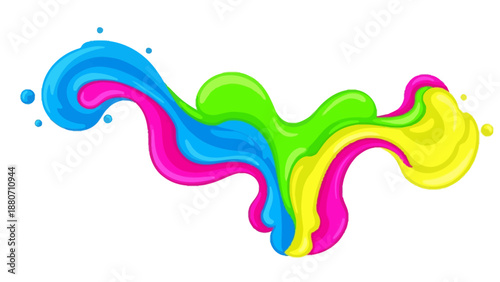 Colorful abstract paint splashes and droplets