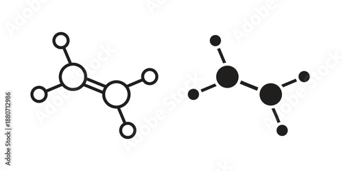 Ethylene molecule icons vector design template simple and clean
