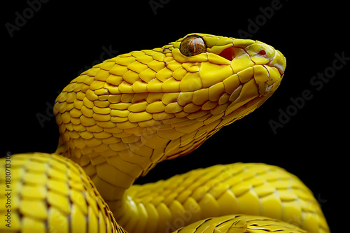 close up of a green snake
