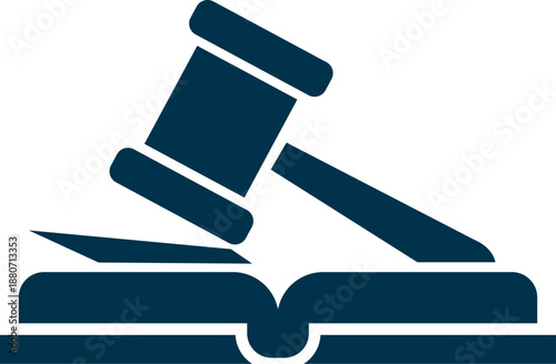 Gavel Book Law Logo Design Court Justice Vector