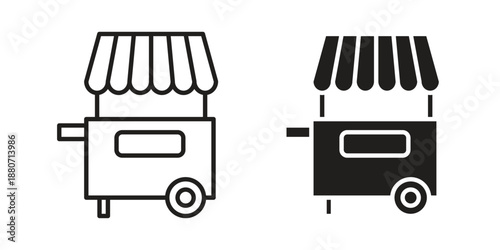 Food cart icons vector design template simple and clean