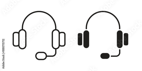 Headset icons vector design template simple and clean