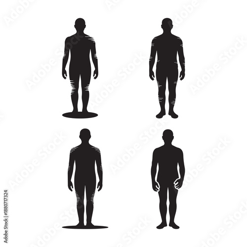 Parkinson’s Disease Awareness – Minimal Black Human Silhouette Vector.