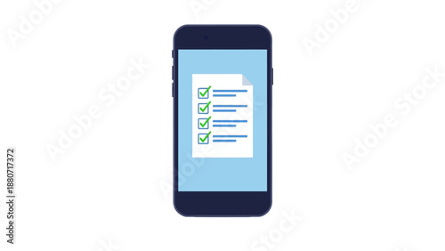 mobile checklist app displaying completed tasks on a smartphone screen illustrating digital productivity and efficient business process management.
