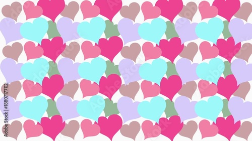Animated heart pattern background with soft colors and gentle motion creating a romantic and playful atmosphere suitable for love themes valentine projects celebrations and decorative motion graphics.