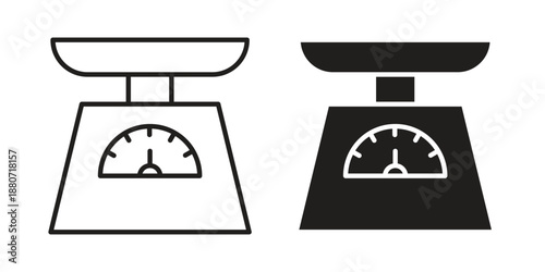 Kitchen scales icons vector design template simple and clean