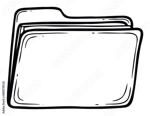 A simple graphic drawing of a file folder icon perfect for organizing digital documents and managing information in various user interface applications
