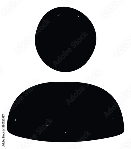 Generic black user icon representing an anonymous profile or person symbol, ideal for web avatars, application interfaces, and social media account placeholders
