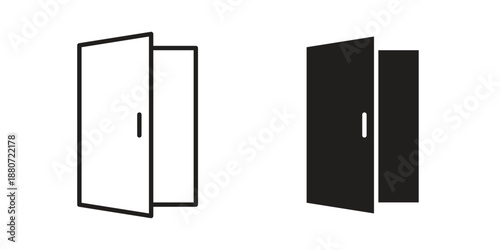 Open door icons vector design template simple and clean
