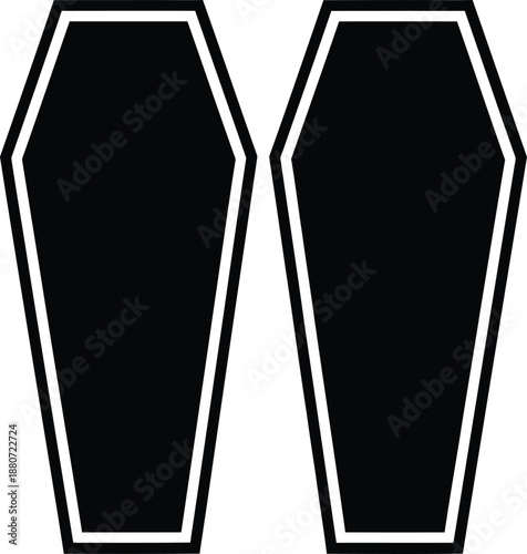 Coffin Shapes Silhouette Vector Illustration