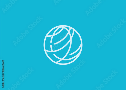 Abstract globe care line logo for global service, health, or humanitarian branding.