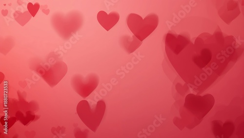 Red Hearts on a Pink Background for Celebrations and Events