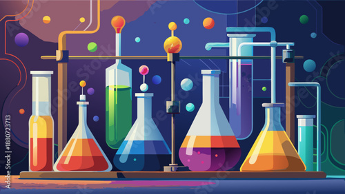 Vibrant chemistry laboratory setup