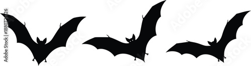 Flying Bats Silhouette Vector Illustration