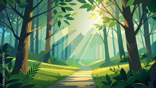 Serene forest pathway