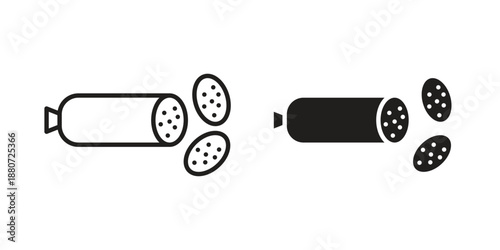 Sausage salami icons vector design template simple and clean